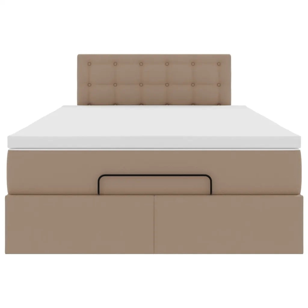 Pouf Letto con Materassi e LED Cappuccino 120x190 cm Similpelle 3312146
