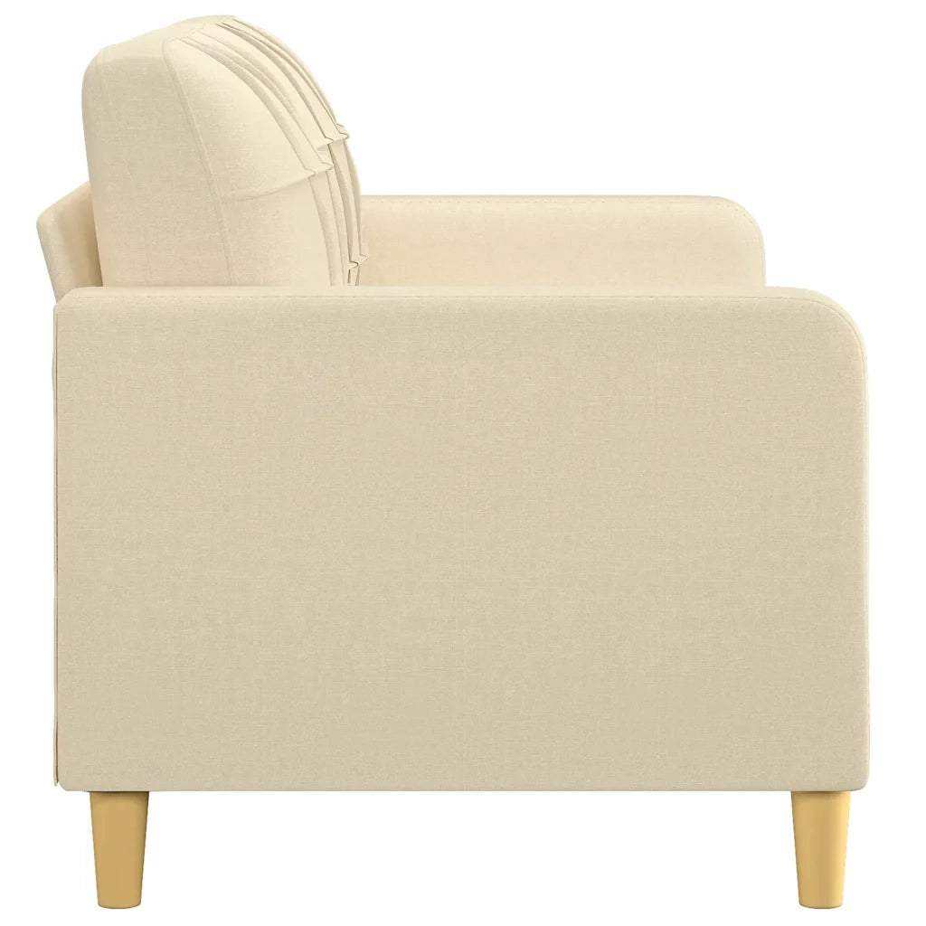 Divano a 2 Posti Crema 140 cm in Tessuto 359093