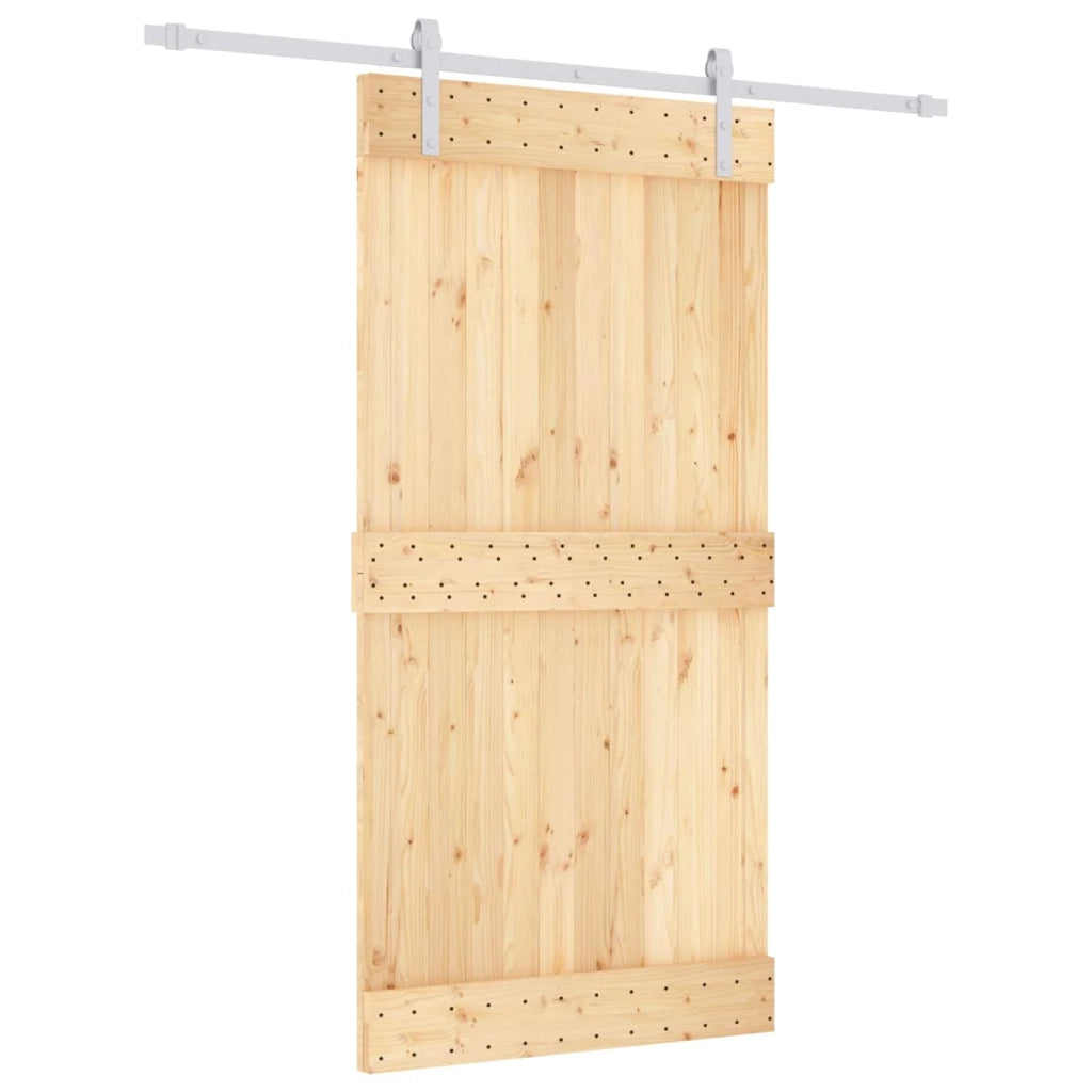 Porta scorrevole Naturale e Bianco 100 x 210 cm 3444956