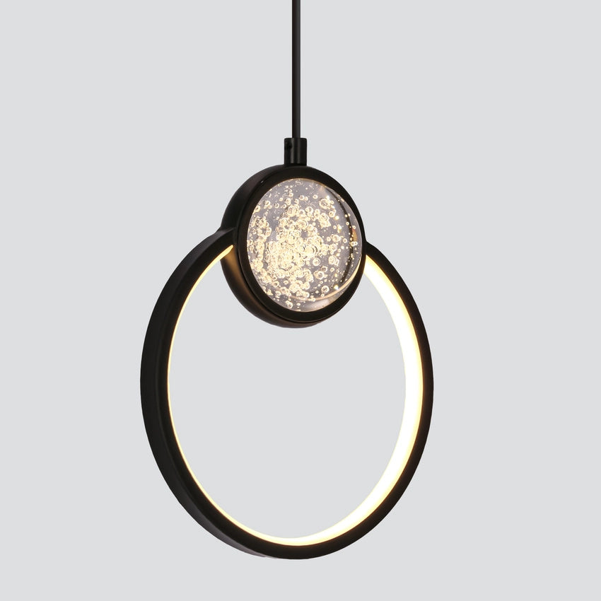Lampada a sospensione ad anello LED 15W 3000K nera Candellux