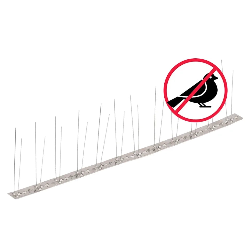 Set Dissuasori per Uccelli e Piccioni 20 pz Acciaio 2 File 10 m 149130