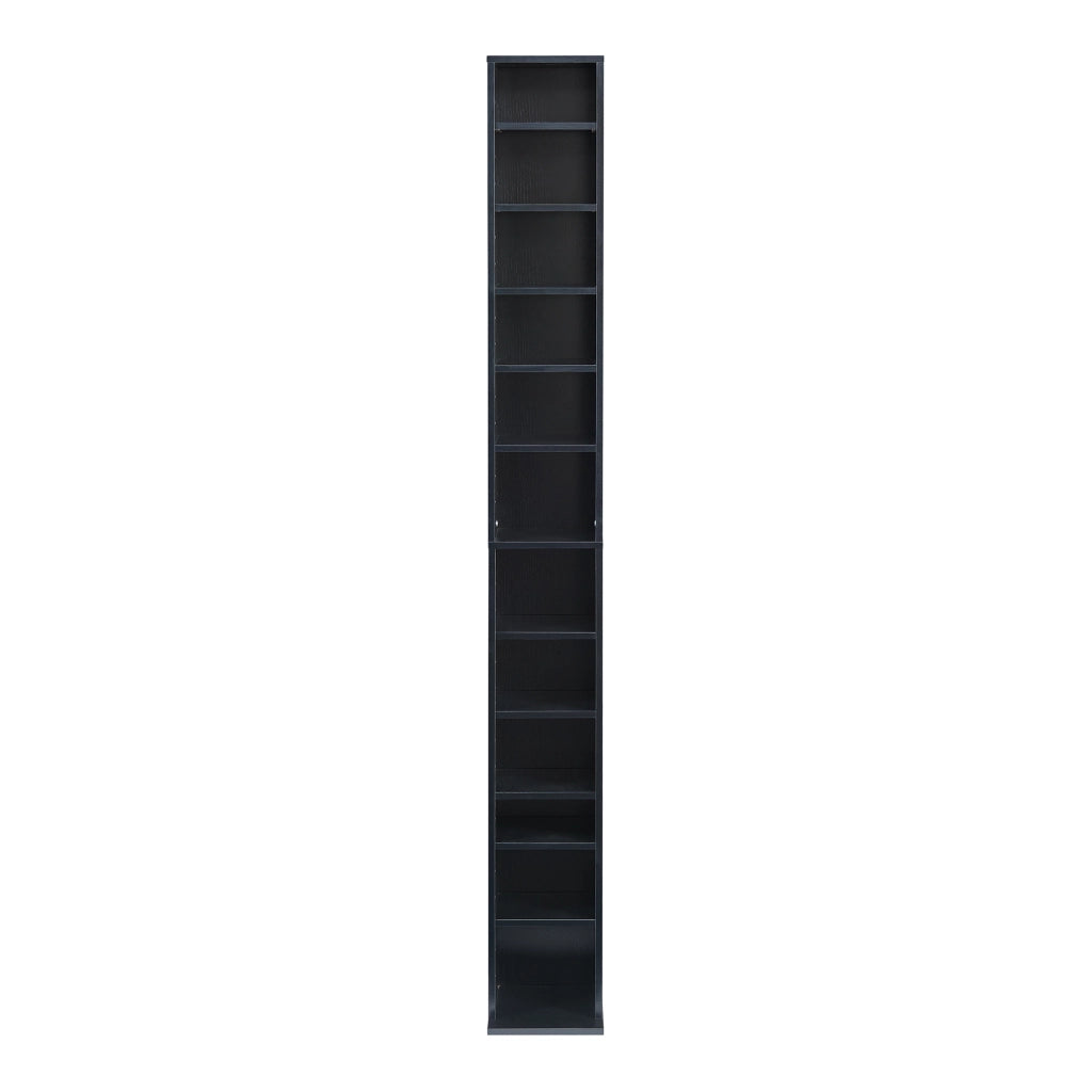 Scaffale a Colonna Tynset con 12 Scomparti per CD DVD 175x20x20 cm Nero [en.casa]