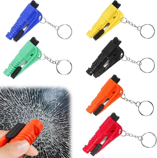 Kit di emergenza auto 2 in 1 - 6 pezzi - 2 in 1 taglia cinture di sicurezza e martello per ruota - Noodhamer auto attrezzi di emergenza