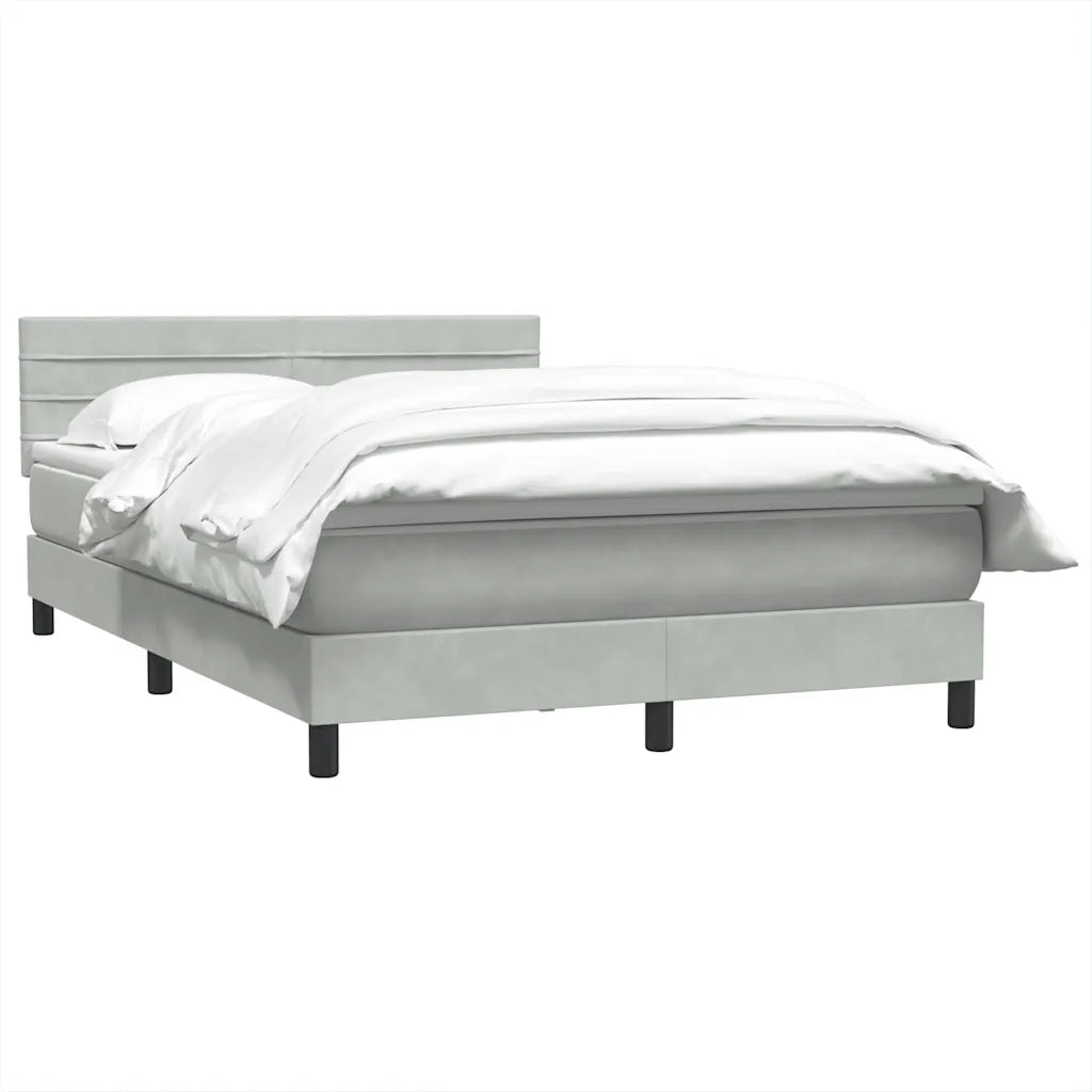 vidaXL Giroletto a Molle con Materasso Grigio Chiaro 160x220cm Velluto
