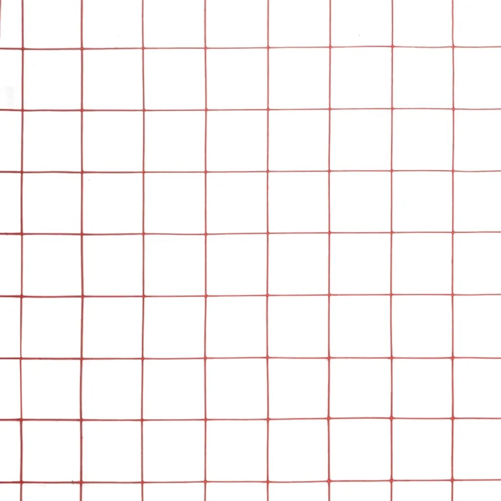 Recinzione in Rete per Pollaio in Acciaio e PVC 25x0,5 m Rossa 143676