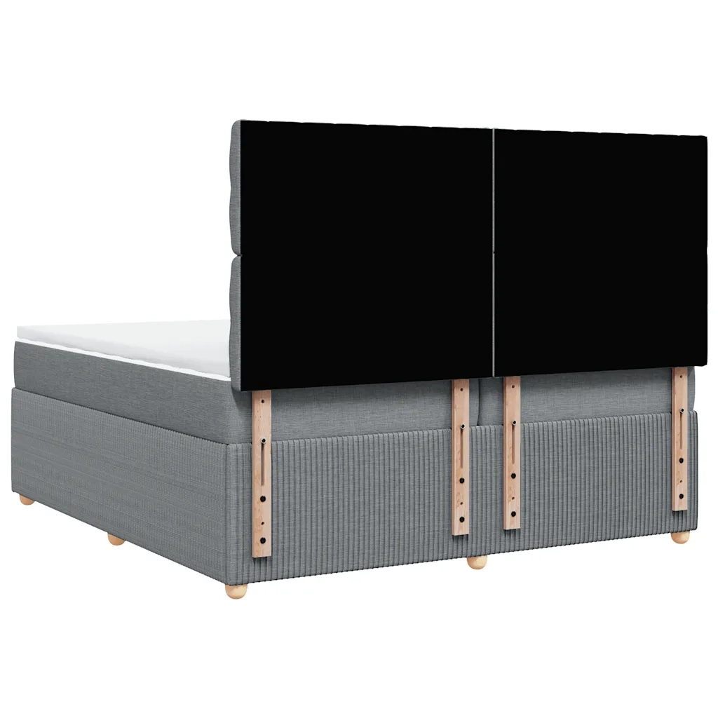 Giroletto a Molle con Materasso Grigio Chiaro 200x200cm Tessuto
