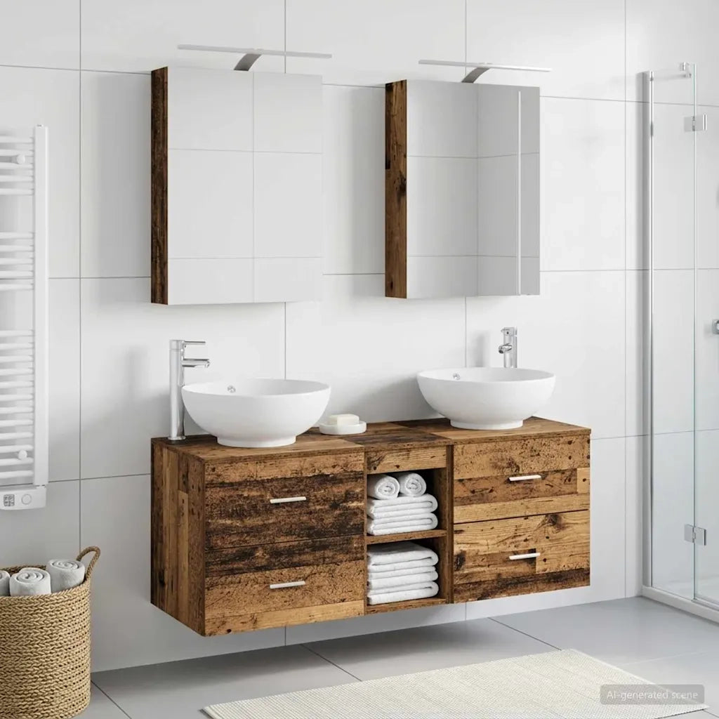 Set di mobili per il bagno 5 pcs Legno antico 3406957