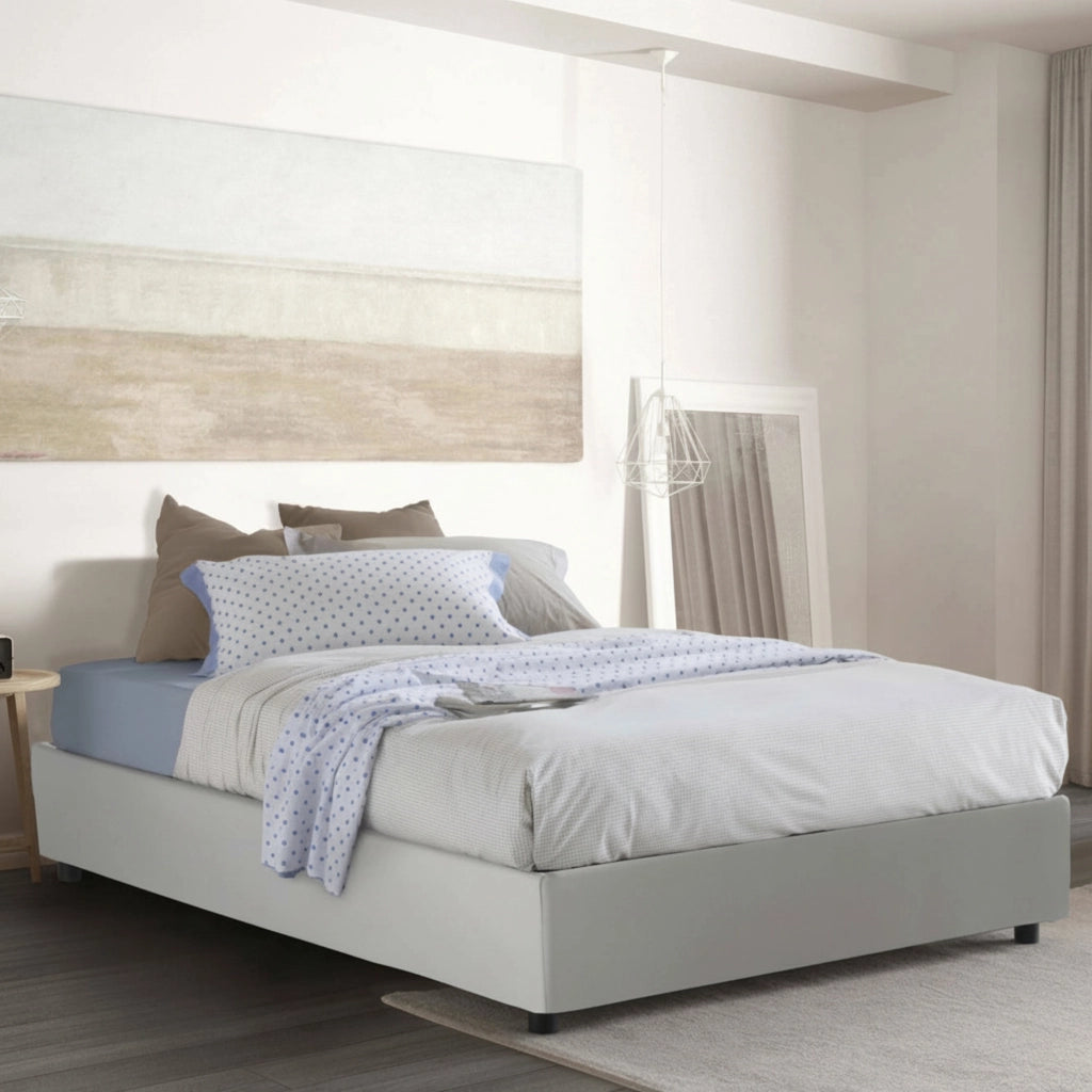Letto Matrimoniale Archer, Letto Matrimoniale Materasso Incluso Made in Italy, Bianco