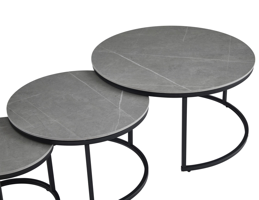Tavolino da caffè MOAN 2 - 3 parti (grigio)
