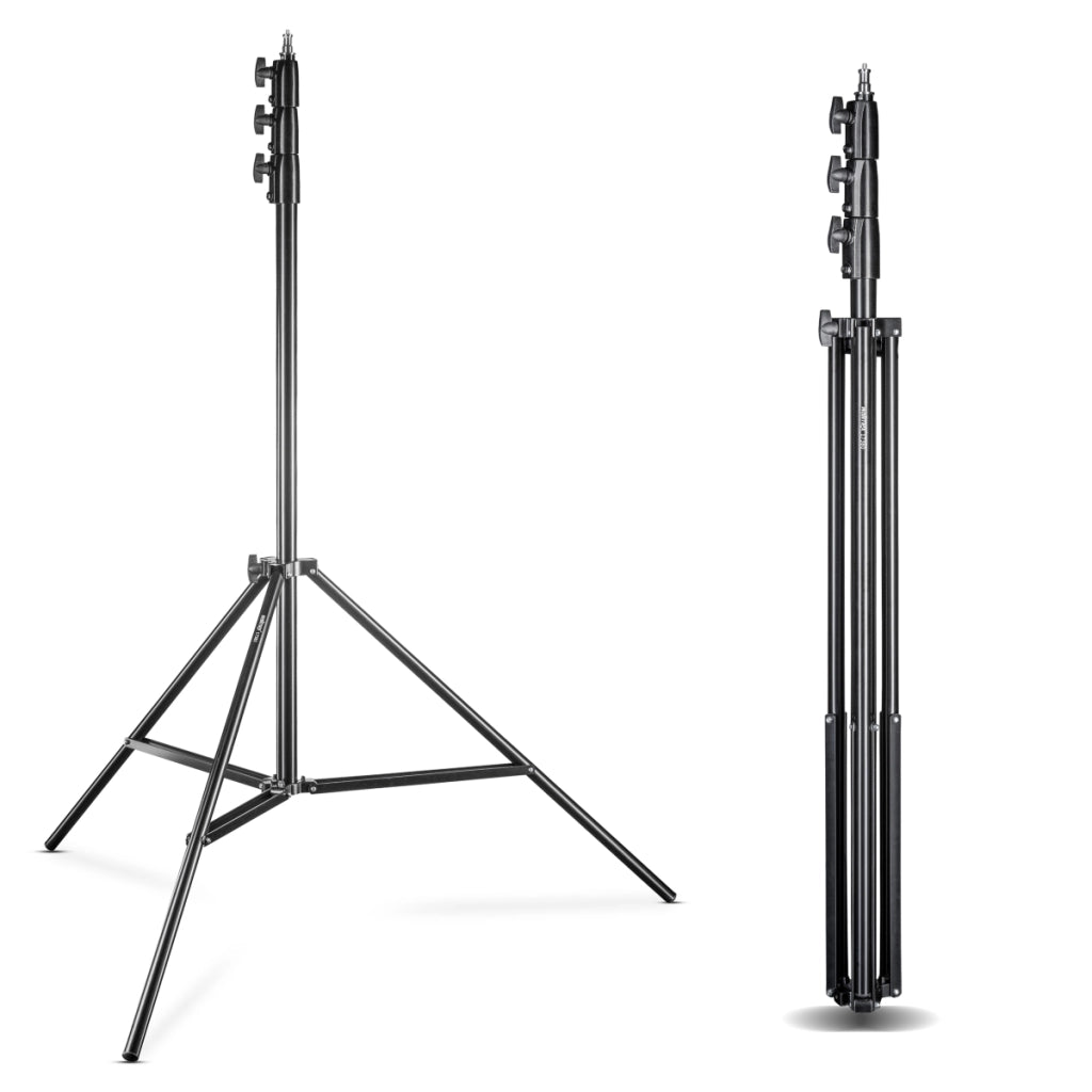 AIR 355 Set 2 stativi per luci regolabili in altezza fino a 355 cm, max 8 kg, Cavalletto fotografico in alluminio per foto e video