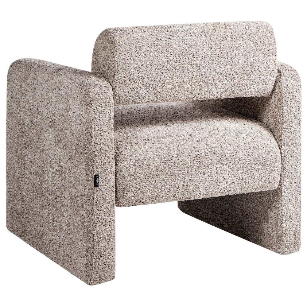 Poltrona Beige Boucle Seduta senza braccioli Stile retrò