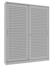 Armadio ufficio per archiviazione con ante scorrevoli in metallo forato cm. 180x37,5x200H