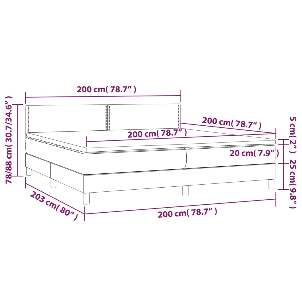 Giroletto a Molle con Materasso Tortora 200x200 cm in Tessuto