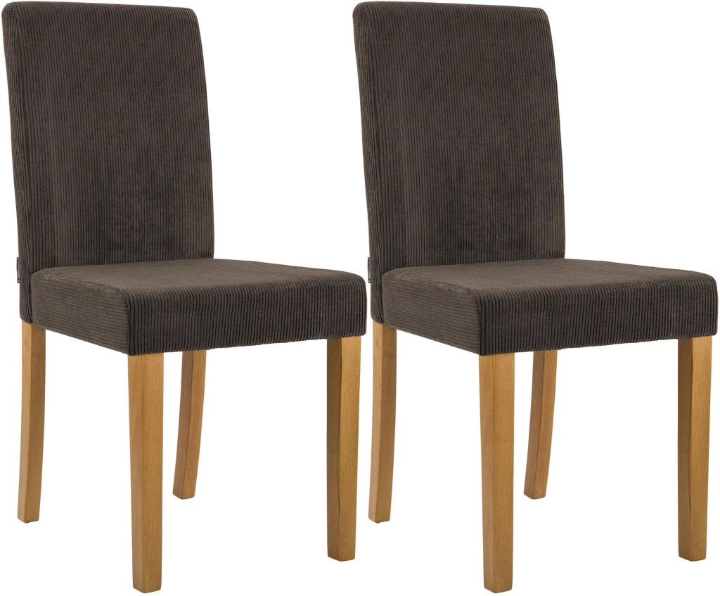 Set di 2 sedie per sala da pranzo Ina Cord anticate chiare 3