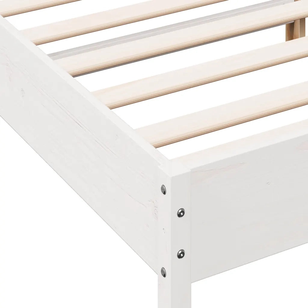 Letto senza Materasso Bianco 120x200 cm Legno Massello di Pino 842599