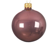 Box Di 6 Palline Di Natale Smalto In Vetro Per Bigiotteria Colore Velluto Rosa 6Cm