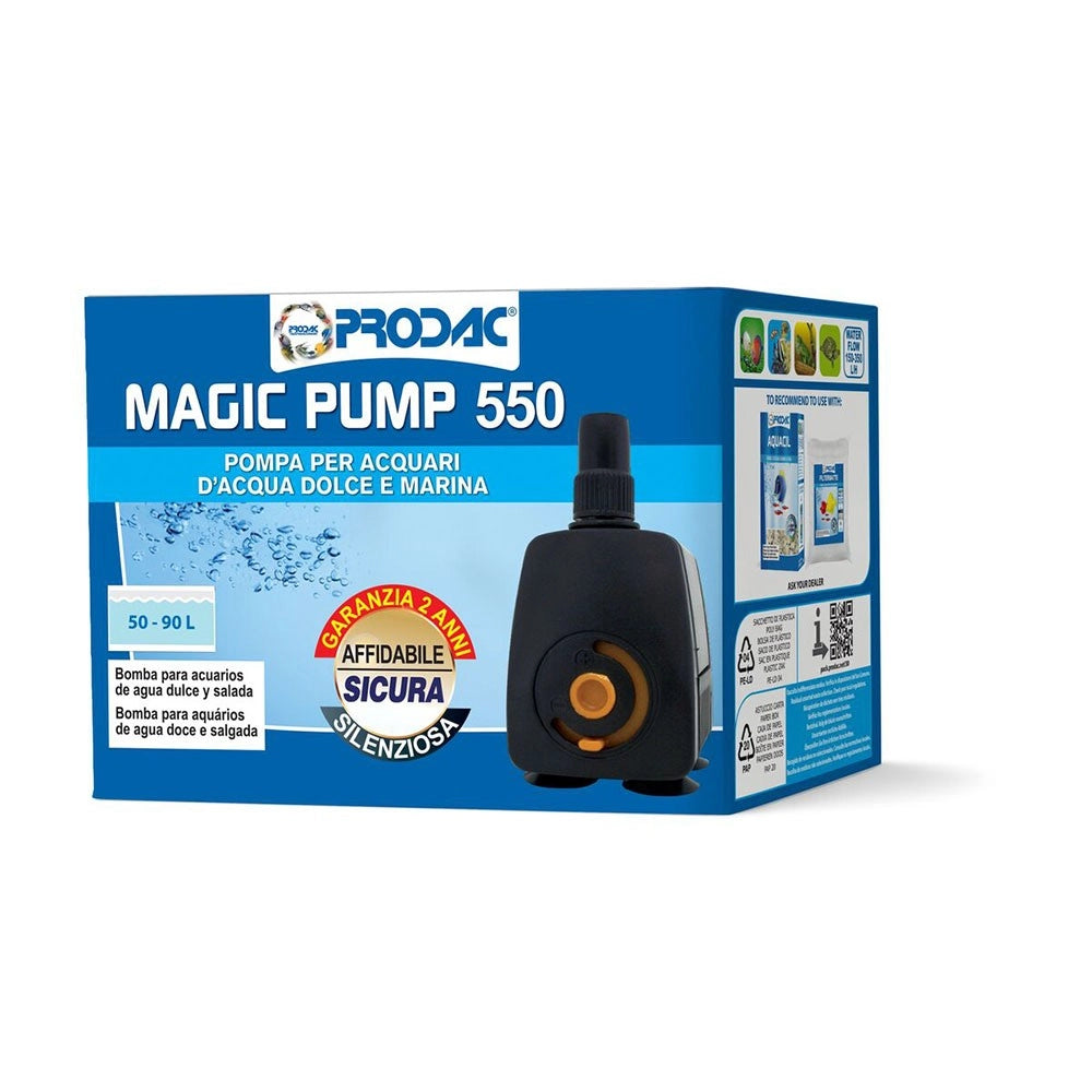 Prodac Magic Pump - Pompa Regolabile per acqua dolce e marina Modello: 550 (250-550 L/H)