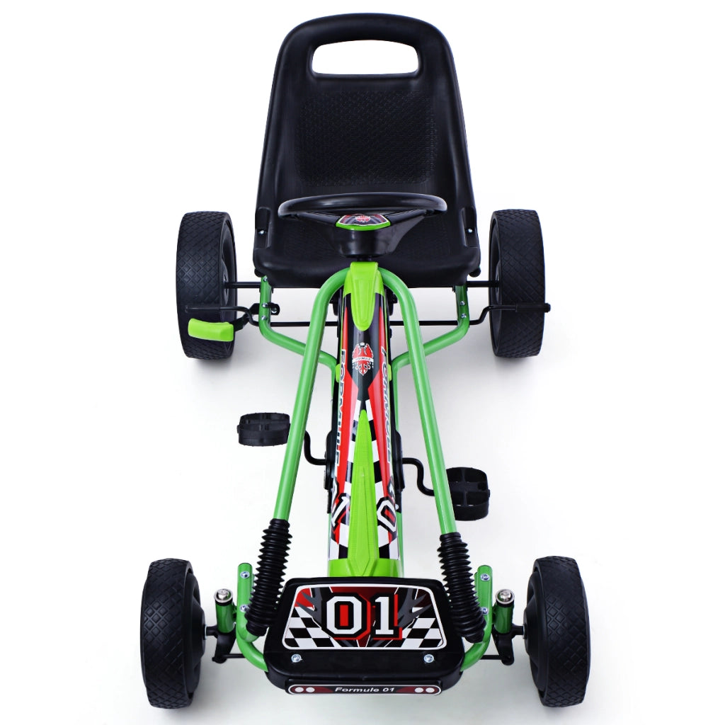 Go Kart per bambini a pedali regolabile Go kart con sedile in PP 98x59x61cm Verde