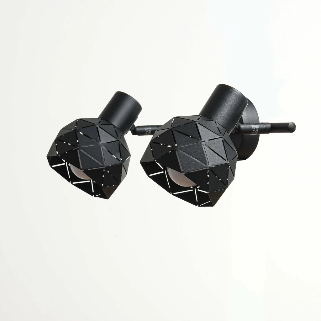 Applique Reus 2xE14 nera metallo orientabile Light Prestige