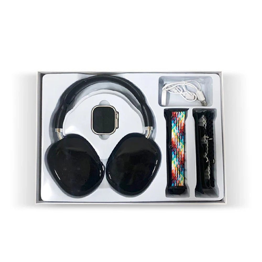 Trade Shop - Kit Smartwatch Con Cuffie Grandi Per Esperienza Completa Impermeabile Ip67 Bt5.3 -