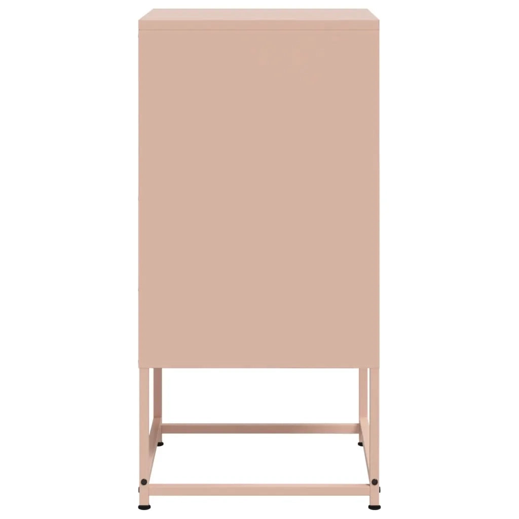 Set di 2 Comodini | Armadio da Notte | Mobiletto da notte Rosa 36x39x78 cm in Acciaio