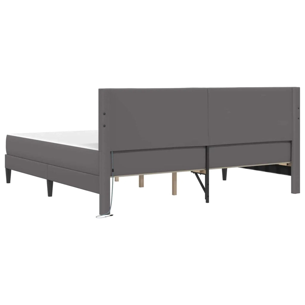 Struttura del letto con testiera Grigio 200 x 200 cm Similpelle 3415009
