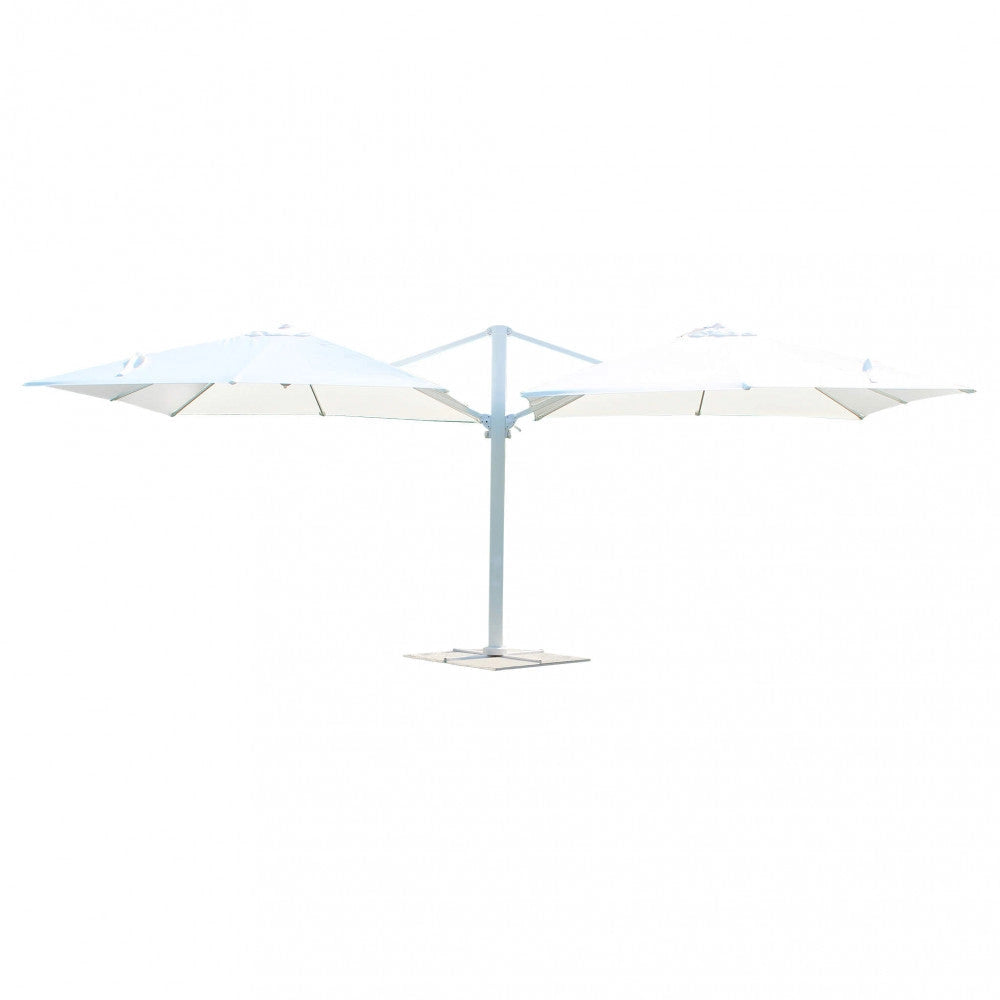 Ombrellone da Giardino Doppio Archimede 3x3 m in Alluminio Bianco Telo Bianco