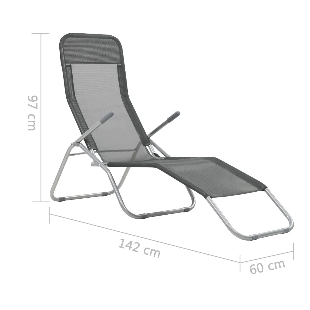 Lettini Prendisole Pieghevoli 2 pz in Textilene Antracite 44340