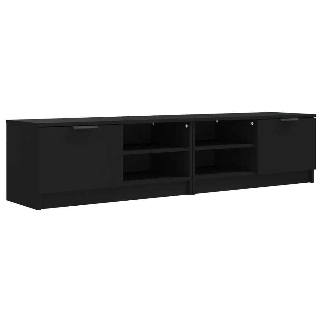 Mobili Porta TV 2 pz Neri 80x35x36,5 cm in Legno Multistrato