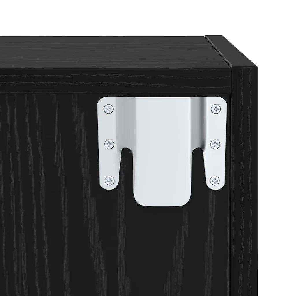 Set mobile TV 4 pz Rovere Nero Legno ingegnerizzato 3393127