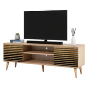 Mobile porta TV Enrica, Credenza da soggiorno, Armadio basso per TV, Base parete attrezzata, 140x40h50 cm, Quercia