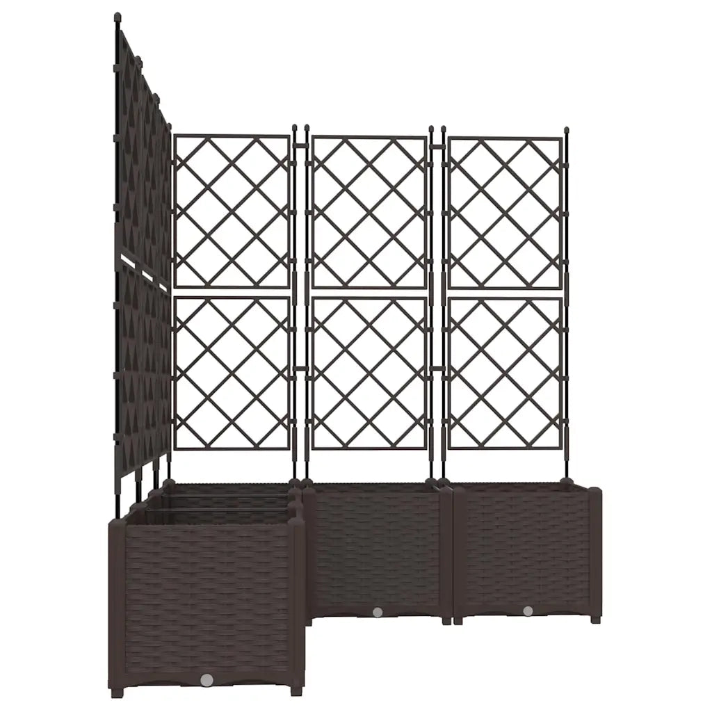 Fioriere | Cassetta per fiori | Vaso da giardino 5 pz Marrone 120 x 120 x 143 cm Plastica