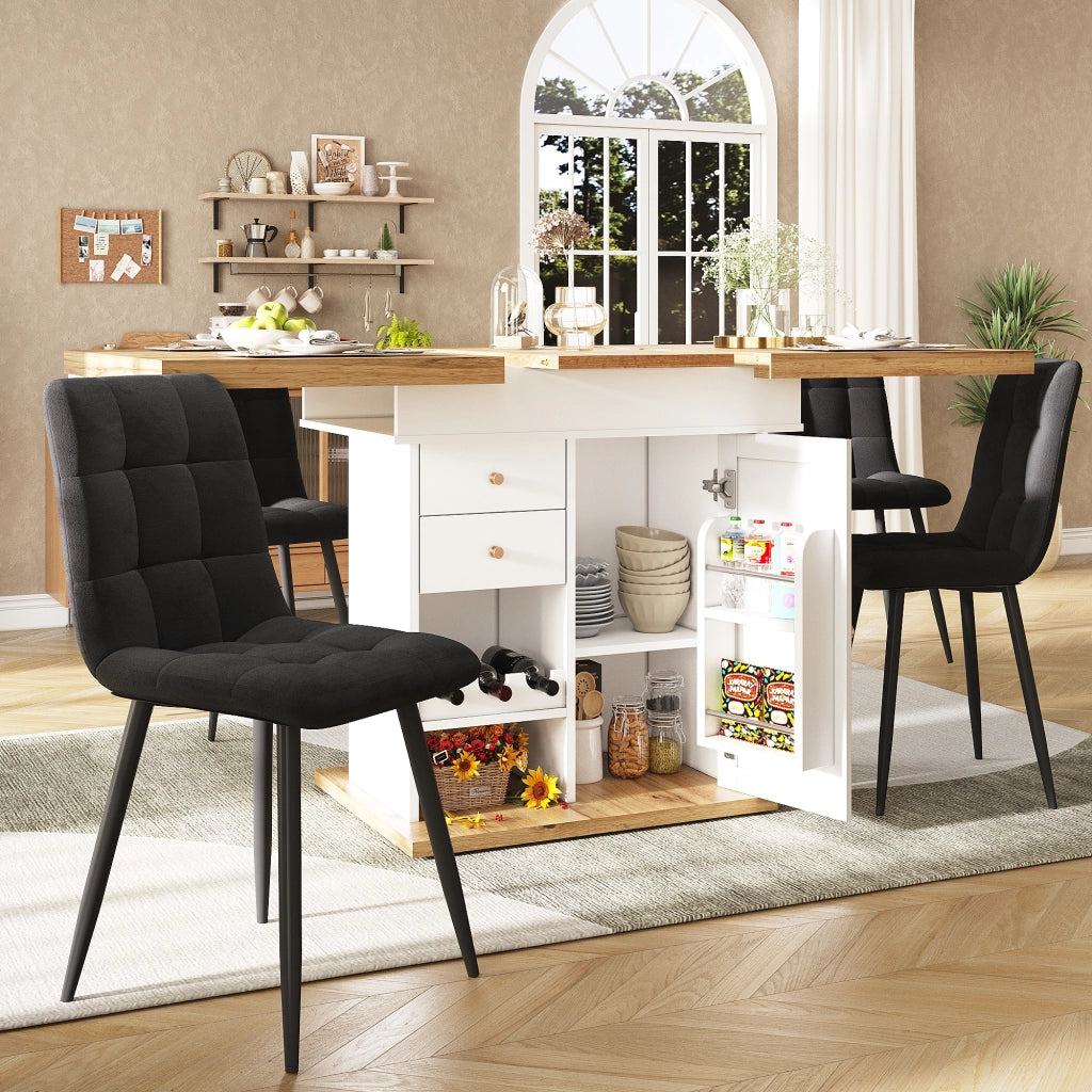 Tavolo da Pranzo Allungabile Pieghevole Salvaspazio ¨C MINIMAL ¨C Bianco, 110-140x80 cm, 4-6 Persone