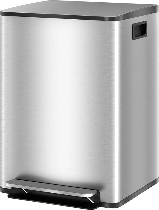 Afval contenitore da cucina a doppio contenuto 2 x 20 L con pedale e chiusura morbida