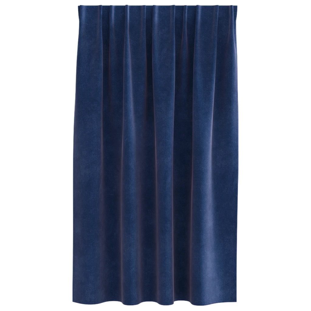 Tende Blackout  con nastro superiore 2 pezzi Blu scuro in velluto