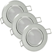 Faretto LED incasso 3pz alluminio argento GU10 Polux
