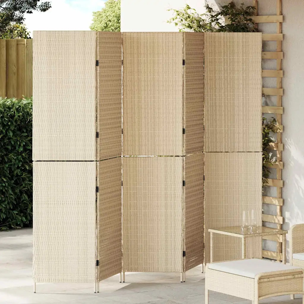 Divider per stanze | Paravento | Divisorio Ambienti Beige 242 x 180 cm polyrattan