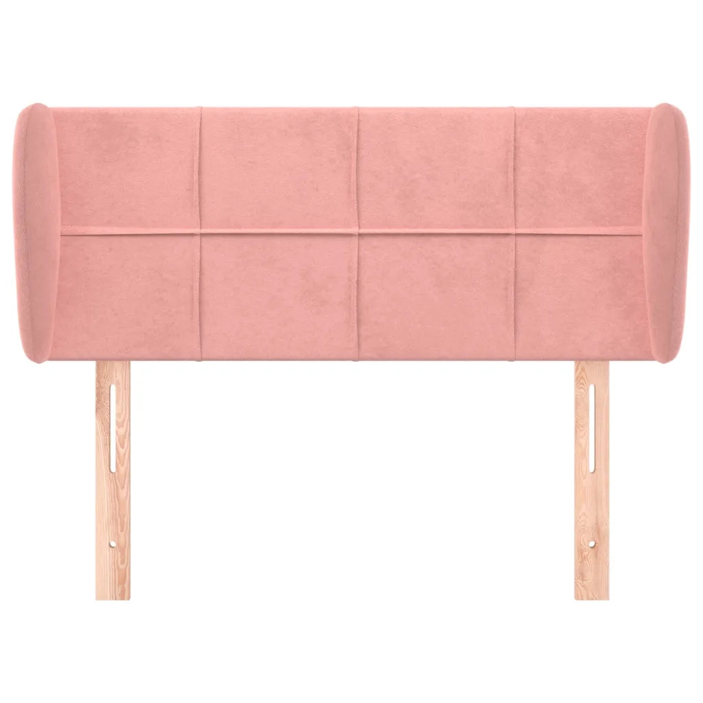 Testiera ad Orecchio-Testata con Orecchie Rosa 103x23x78/88 cm in Velluto 130441