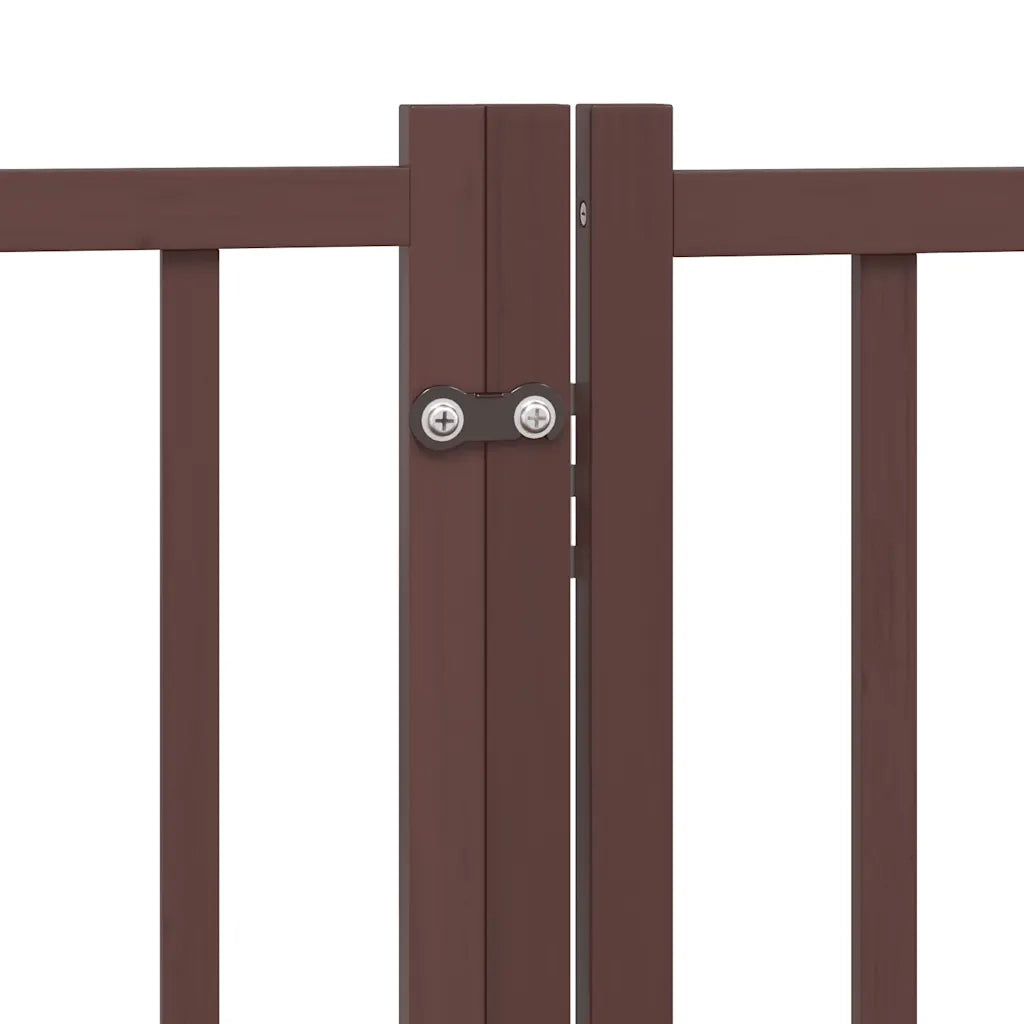 Cancello Cani Porta Pieghevole Marrone 9 Pannelli 450cm Pioppo 3155715