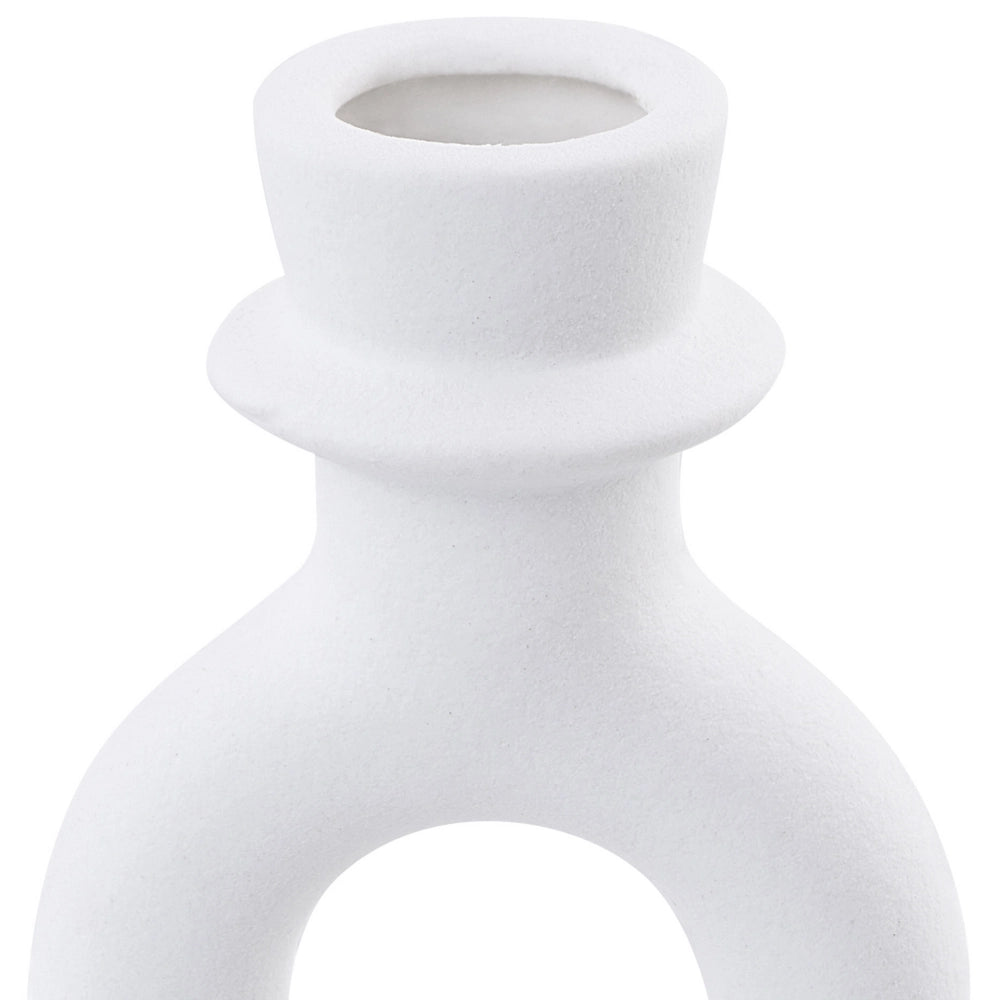 Candeliere ceramica bianco sporco 17 cm portacandele forma curva accessori decorazione
