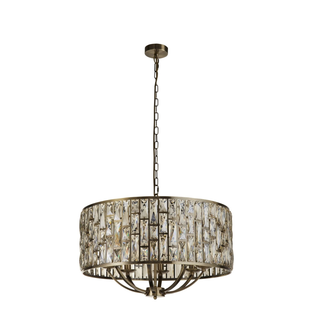 Lampada a sospensione Bijou da 8 litri - metallo in ottone anticato e bicchiere di champagne