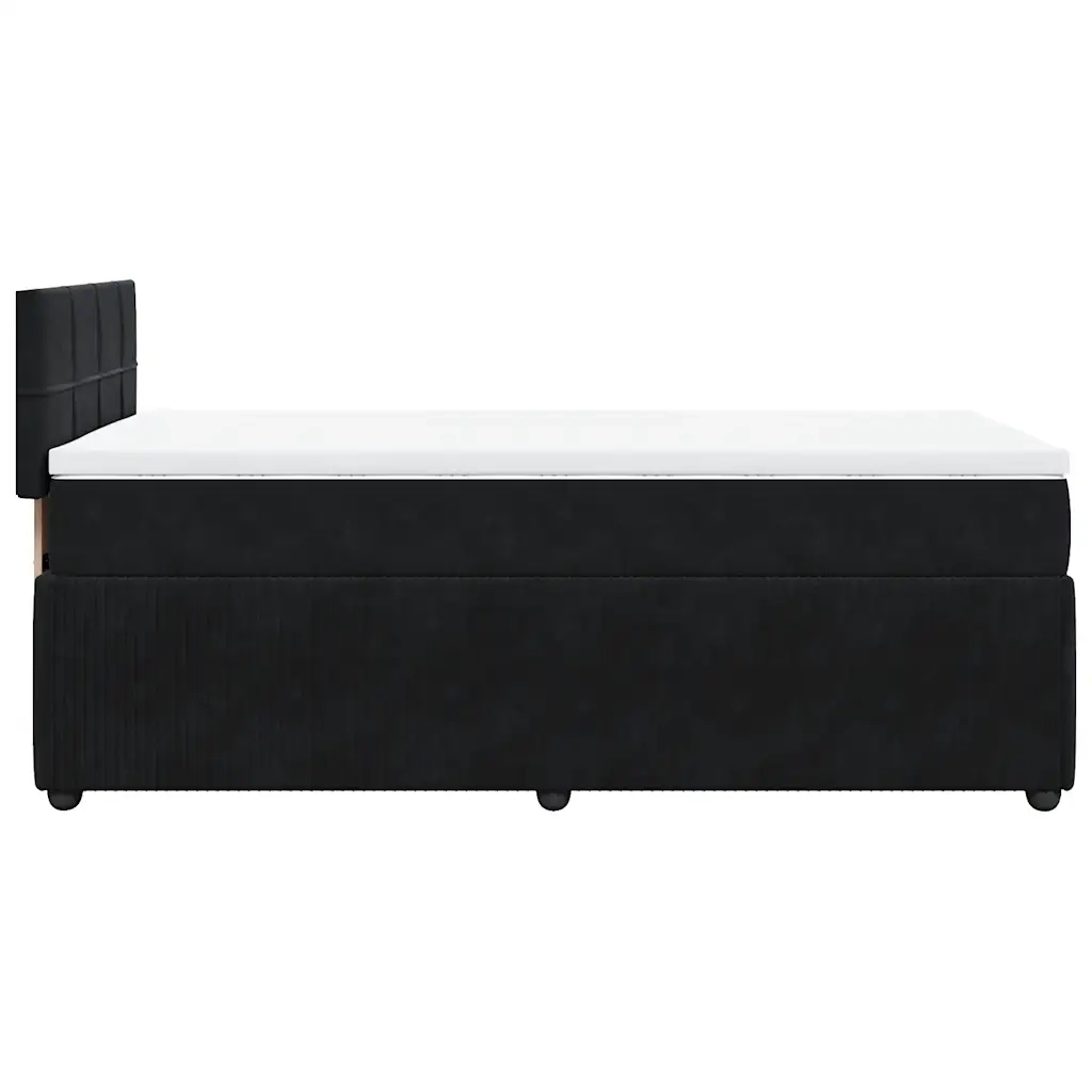 Giroletto a Molle con Materasso Nero 90x200 cm in Velluto
