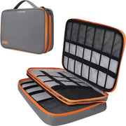 Organizzatore di Accessori Elettronici Grande Capacità di Archiviazione Borsa a Mano - Grigio Organizzatore di Cavi