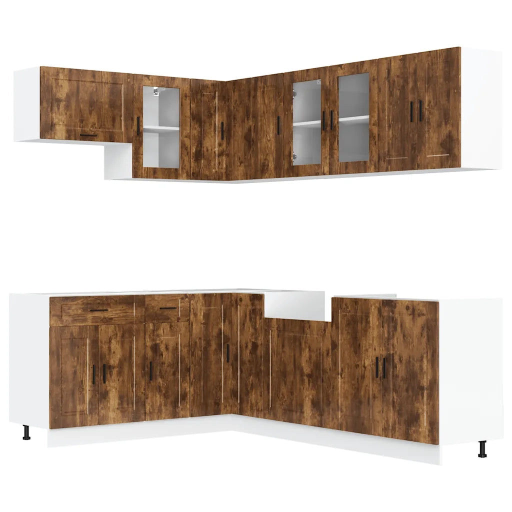 Set Mobili da Cucina 11 pz Porto Rovere Fumo in Truciolato 3314906