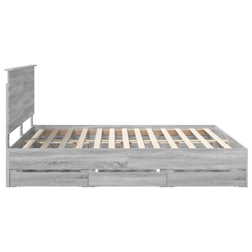 Struttura del letto con cassetto Grigio Sonoma 180 x 200 cm
