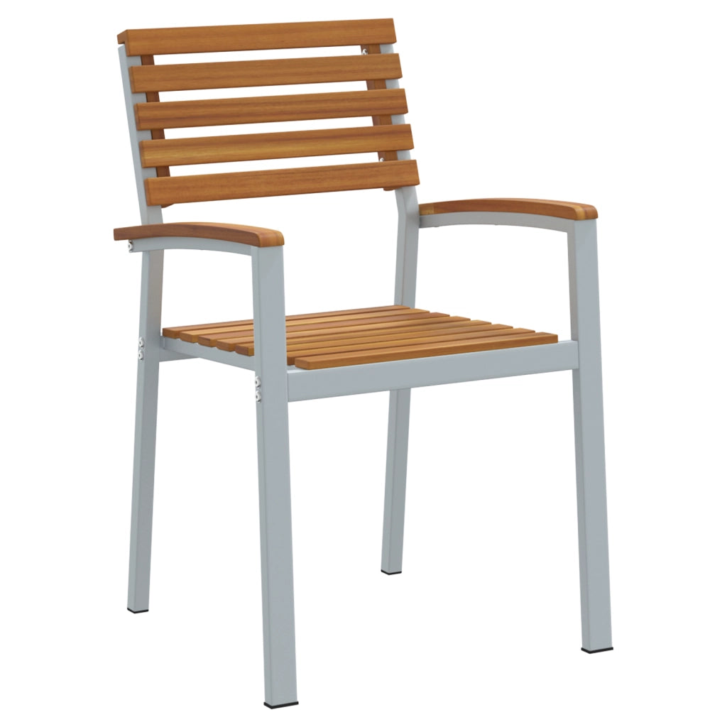 Set da Pranzo da Giardino 9 Pezzi in Legno Massello di Acacia e Metallo