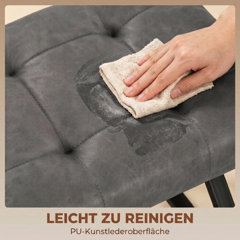 Panca Ingresso con Seduta in Pelle Sintetica ¨C zephmum ¨C Grigio Scuro 112x37x47 cm