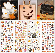 Sticker decorativi per Halloween 8 fogli - simpatici fantasmi/ pipistrelli/zucche - adesivi autoadesivi - decorativi - per bambini - impermeabili e resistenti alla luce - Sticker decorativi