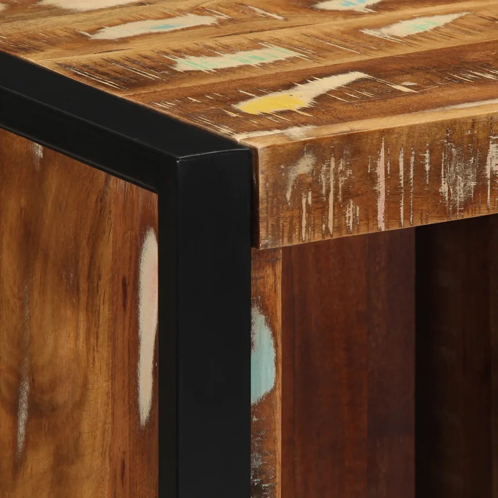Comodini 2 pz Multicolore 40x35x40cm in Legno Massello Recupero 4015960
