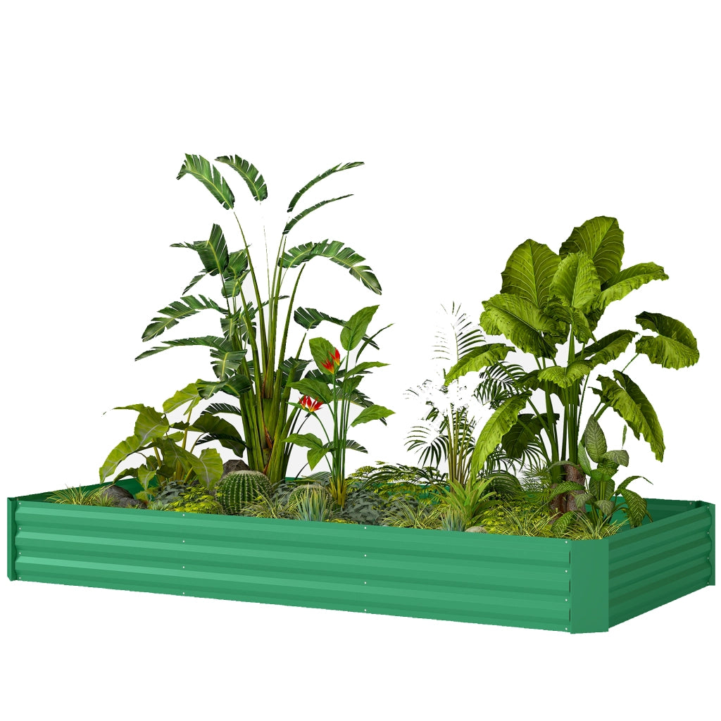 Jardiniere da esterno quadrata per orto galvanizzata 240x120x30 cm ¨C zephmum ¨C verde